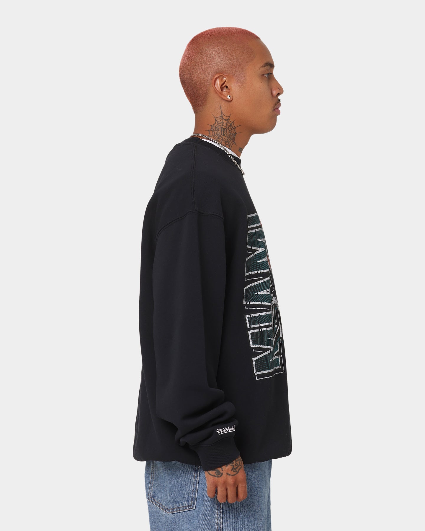 Mitchell & Ness Miami Dolphins Vintage Zig Zag Crewneck Faded Black