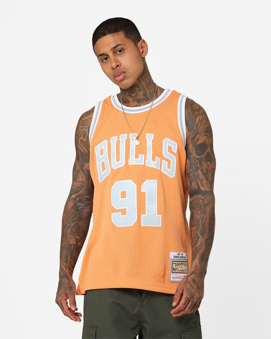 Mitchell & Ness Chicago Bulls Dennis Rodman Pastel Swingman Jersey Pastel Orange