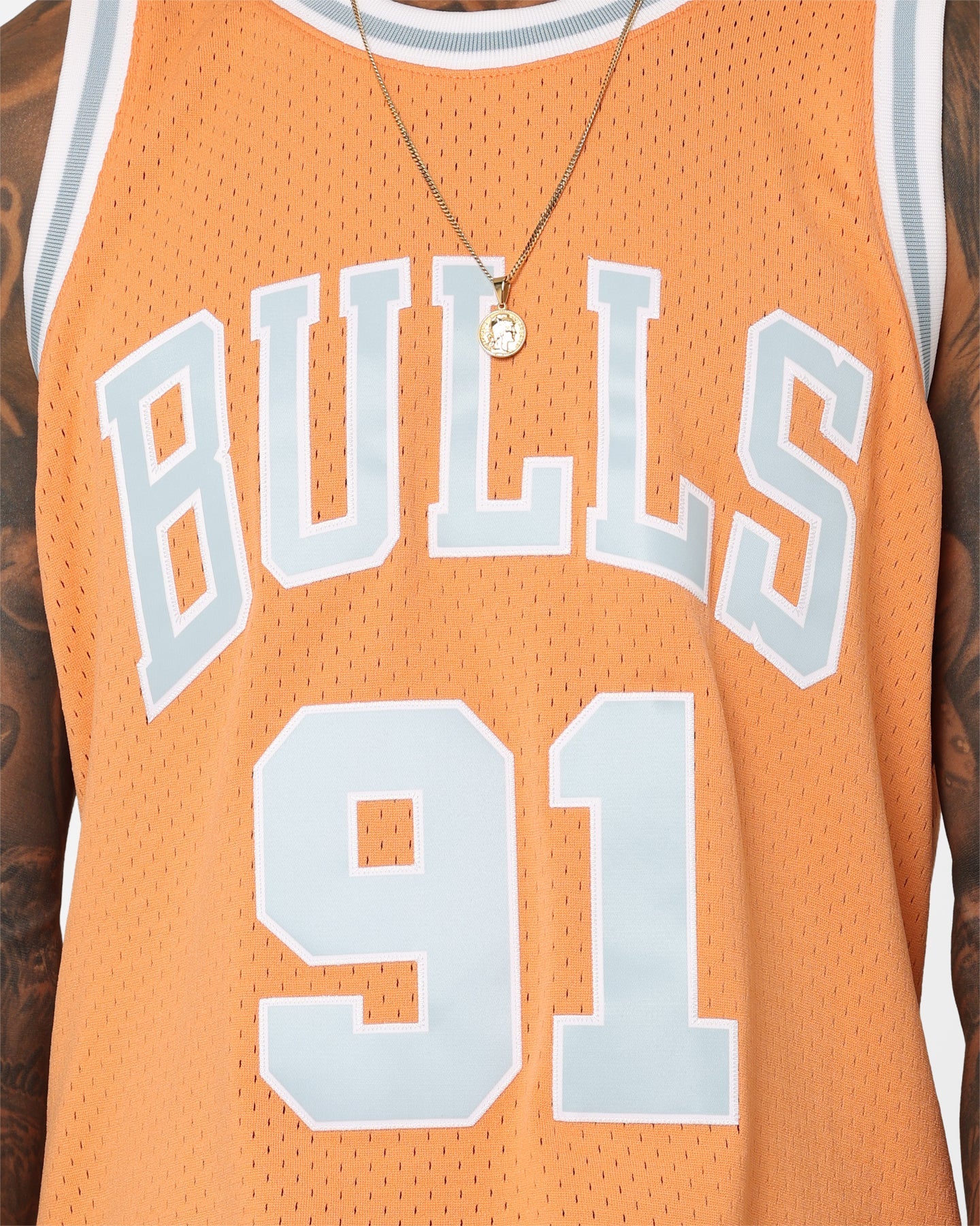 Mitchell & Ness Chicago Bulls Dennis Rodman Pastel Swingman Jersey Pastel Orange