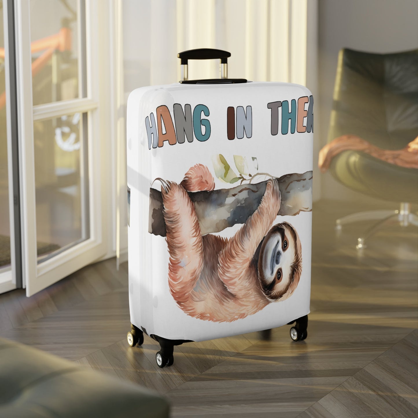 Luggage Cover, Sloth, Hang in there, awd-1058