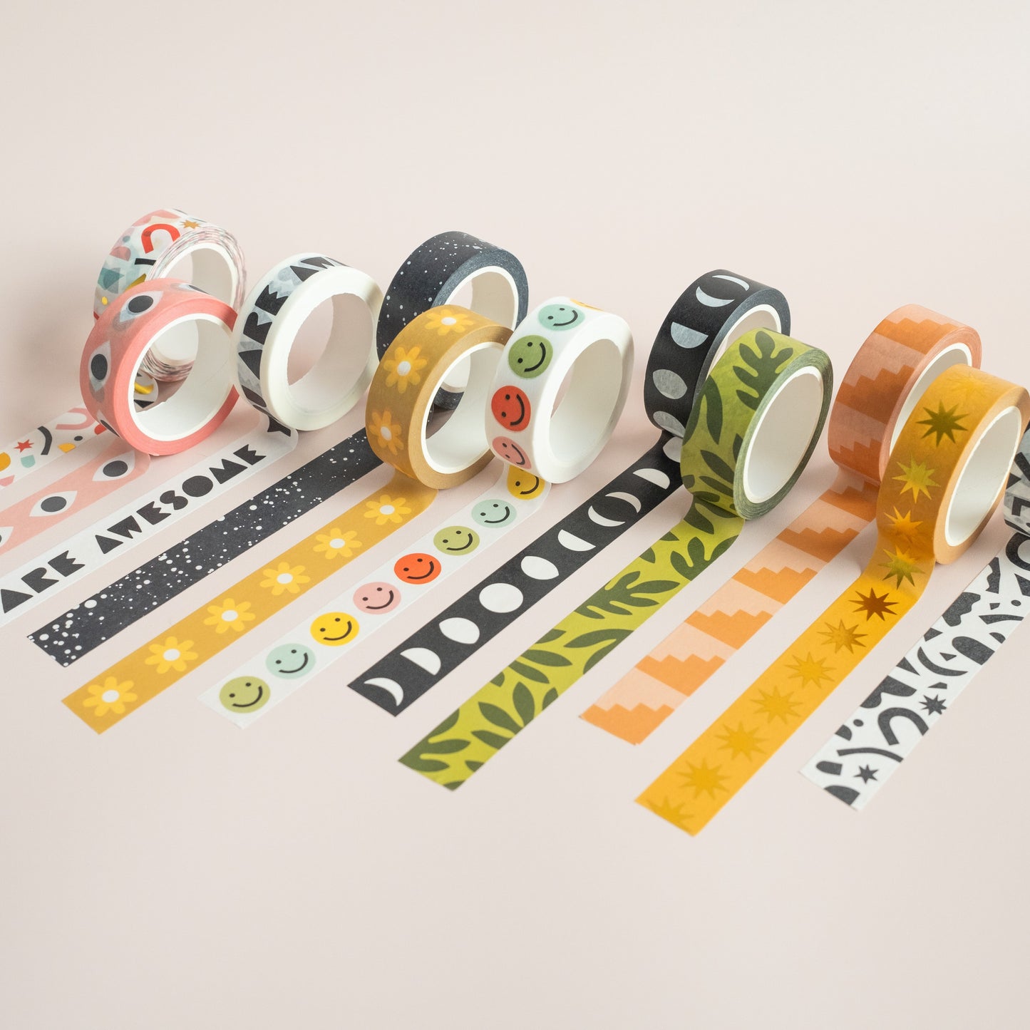 Confetti Pattern Washi Tape - Colors & Gold