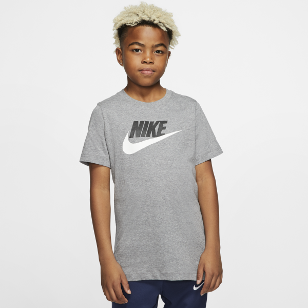 Nike - Boy - Core Futura Tee - Carbon Heather/White