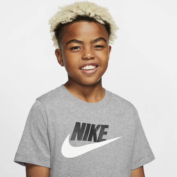 Nike - Boy - Core Futura Tee - Carbon Heather/White