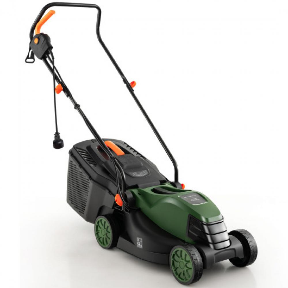 10 AMP 13 Inch Electric Corded Lawn Mower with Collection Box-Black & Green