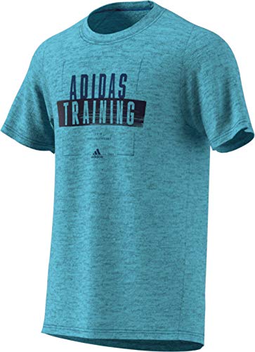 adidas Freelift_19 Tee 360 A19 Badge Graphic, Herren M Blau (Shock Cyan)