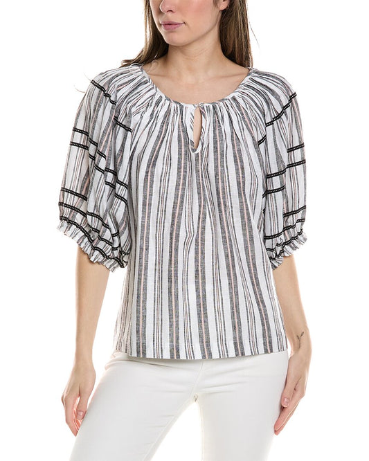 tyler böe Paulina Linen-Blend Top