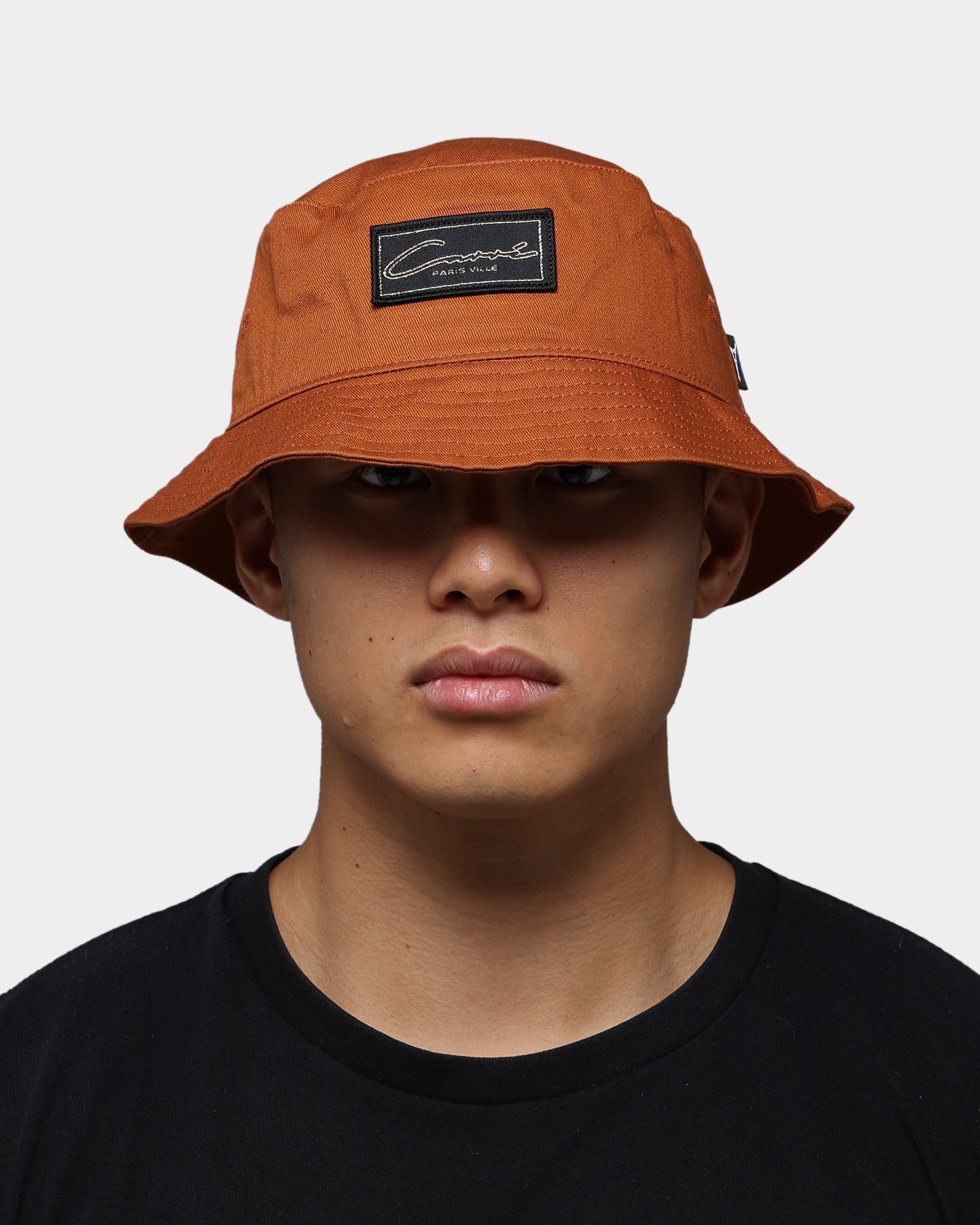 Carre Script Patch Bucket Hat Brown