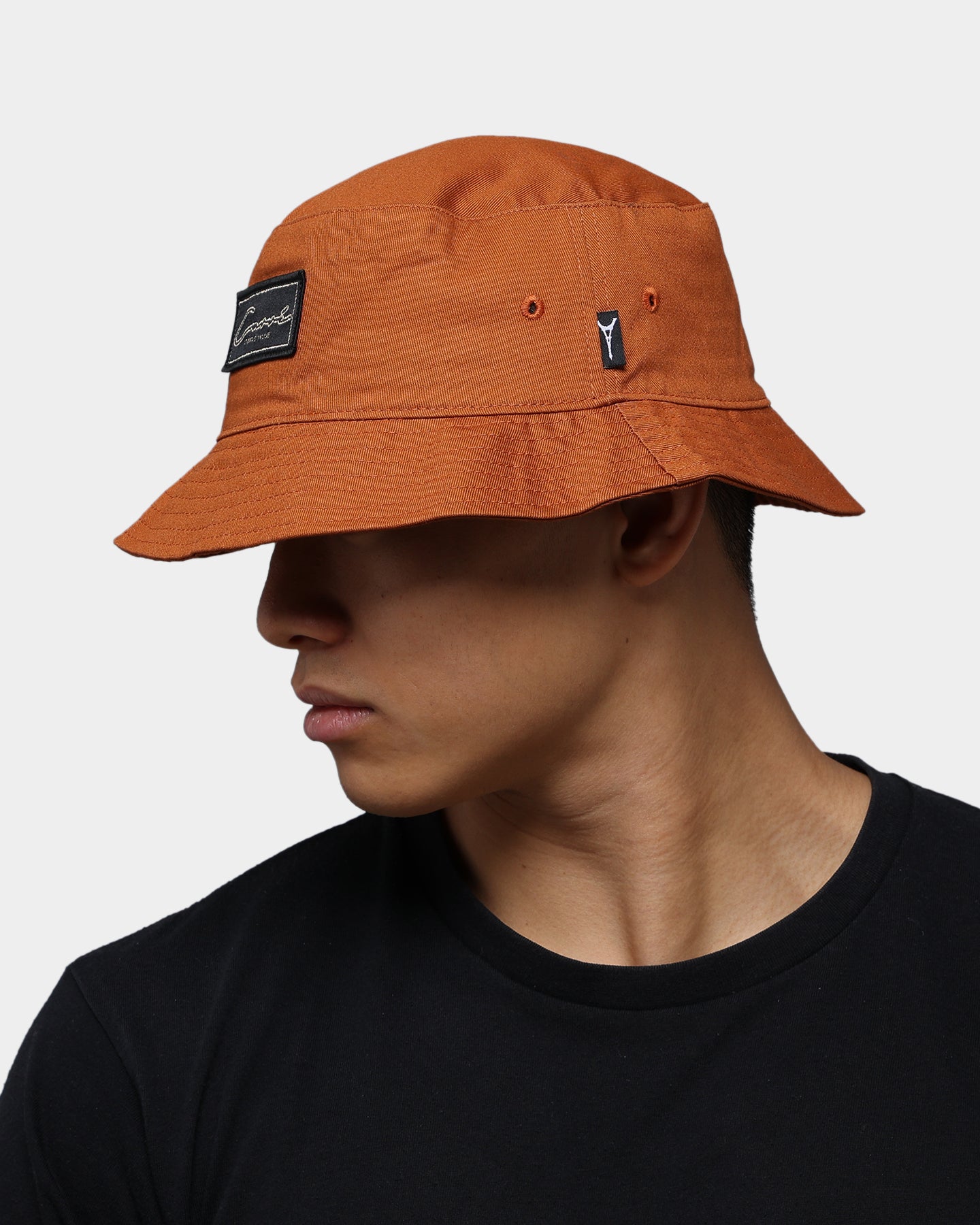 Carre Script Patch Bucket Hat Brown