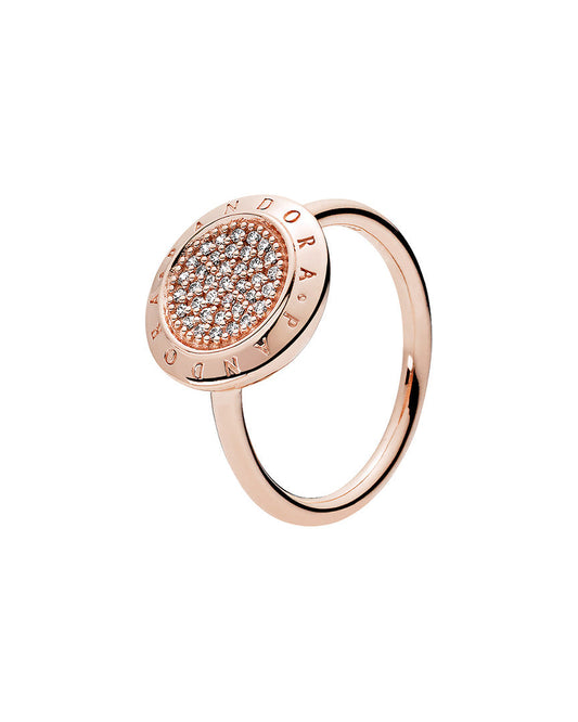 Pandora Rose 14K Rose Gold Plated CZ Signature Ring