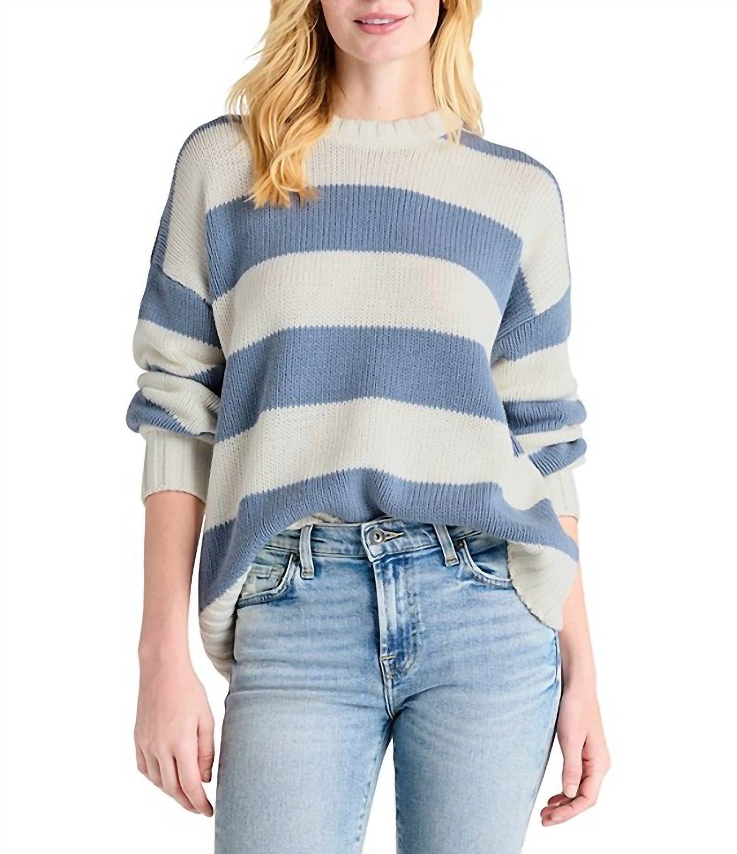 Lexington Stripe Sweater In Bellflower