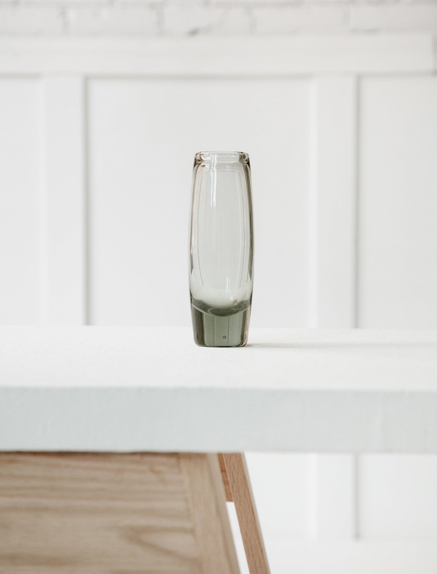 Heavy Grey Glass Vase