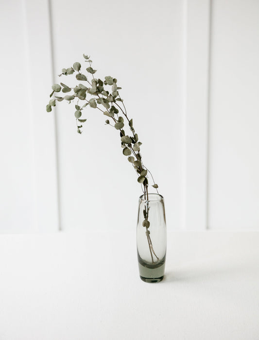 Heavy Grey Glass Vase