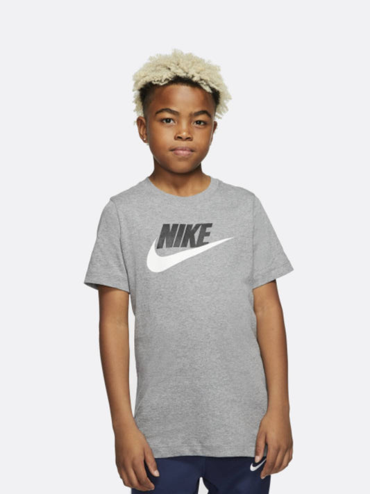 Nike - Boy - Core Futura Tee - Carbon Heather/White