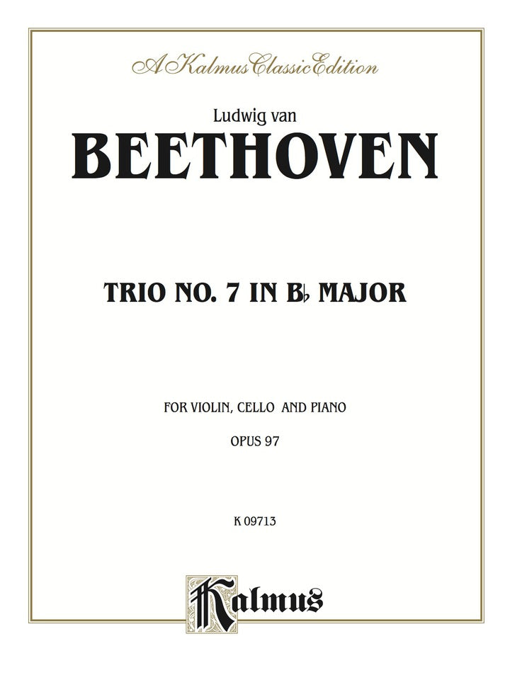 Piano Trio No. 7, Opus 97 in B-flat Major: For Violin, Cello and Piano 1st Edition  PDF BOOK