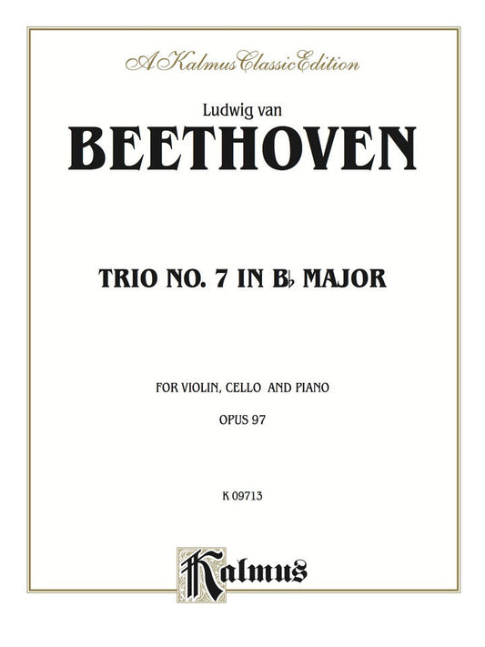 Piano Trio No. 7, Opus 97 in B-flat Major: For Violin, Cello and Piano 1st Edition  PDF BOOK