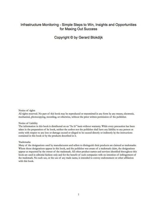 Infrastructure Monitoring - Simple Steps to Win, Insights and Opportunities for Maxing Out Success PDF E-book :