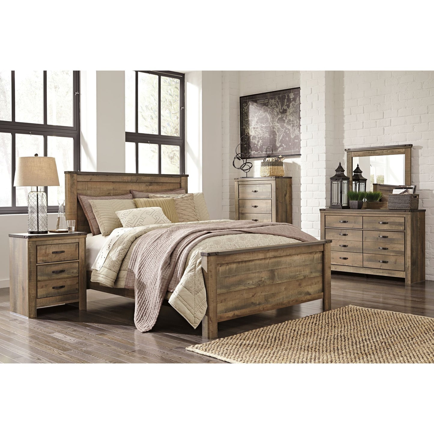 Trinell 2 Drawer Nightstand - Rustic