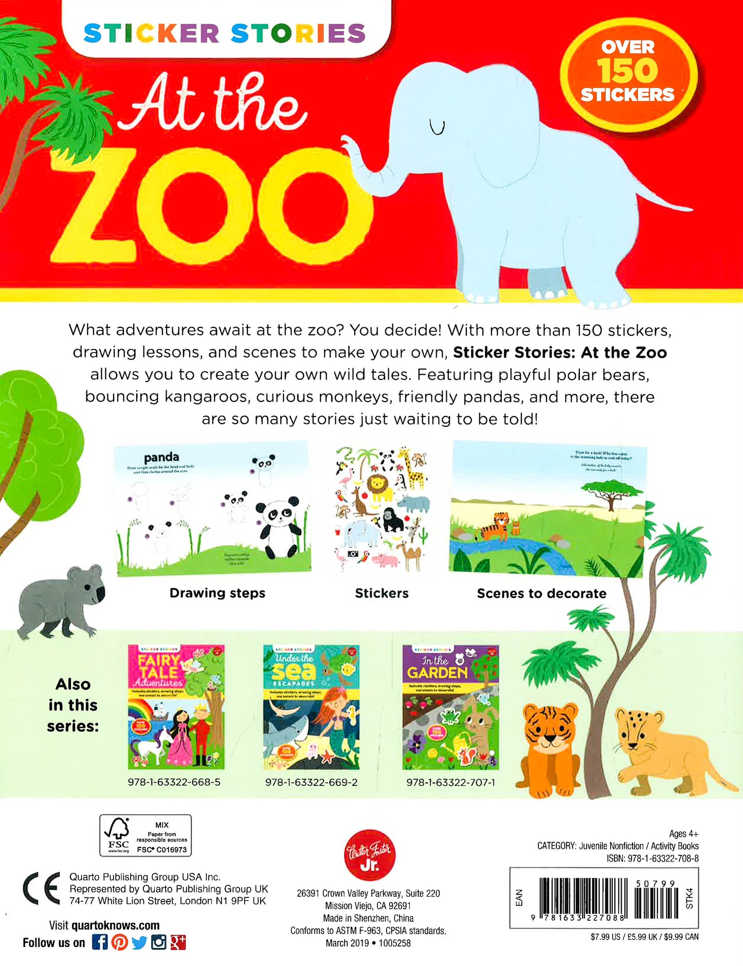 Sticker Stories: At The Zoo: Includes Stickers, Drawing Steps, And Scenes To Decorate! Over 150 Stickers