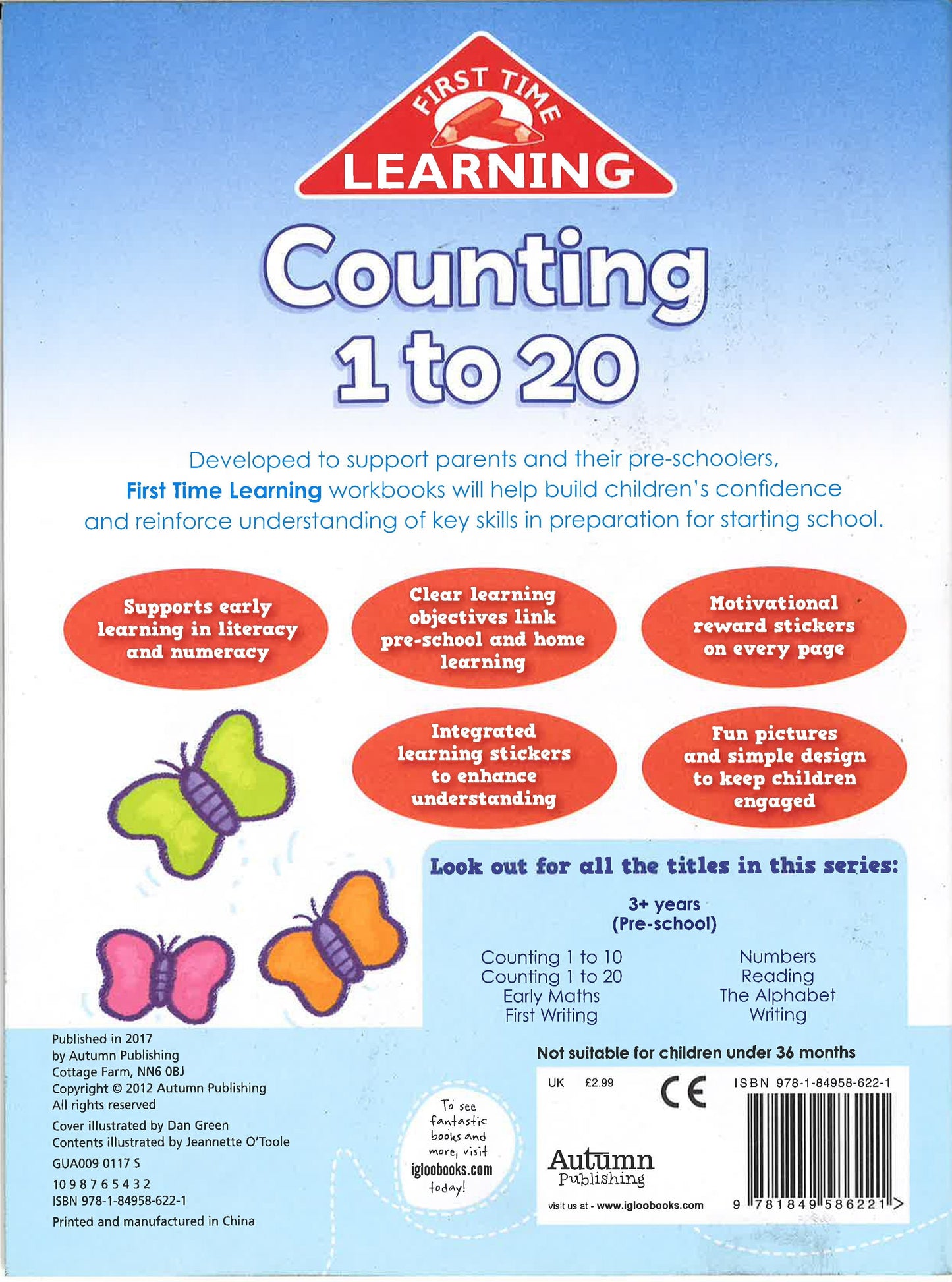 First Time Learning: Counting 1-20 (3+ Pre-School)