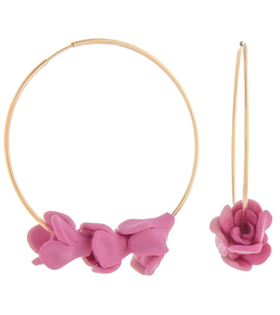 Large Hoop Pink Lokelani Earrings