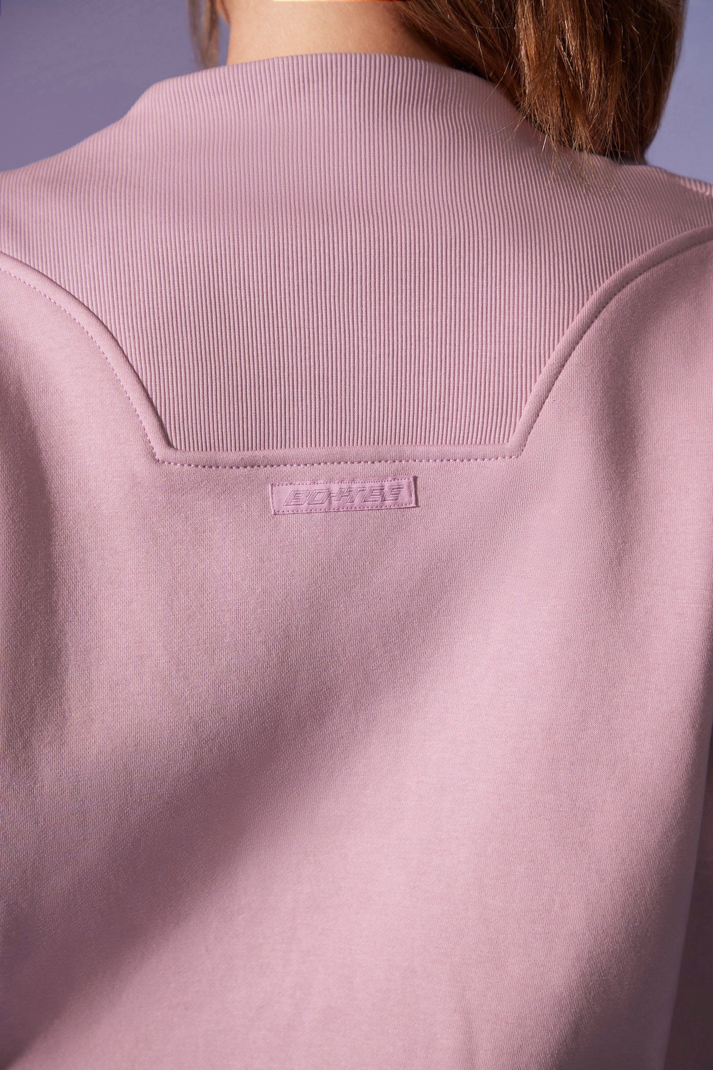 Oversized Half Zip Sweatshirt in Dusty Mauve