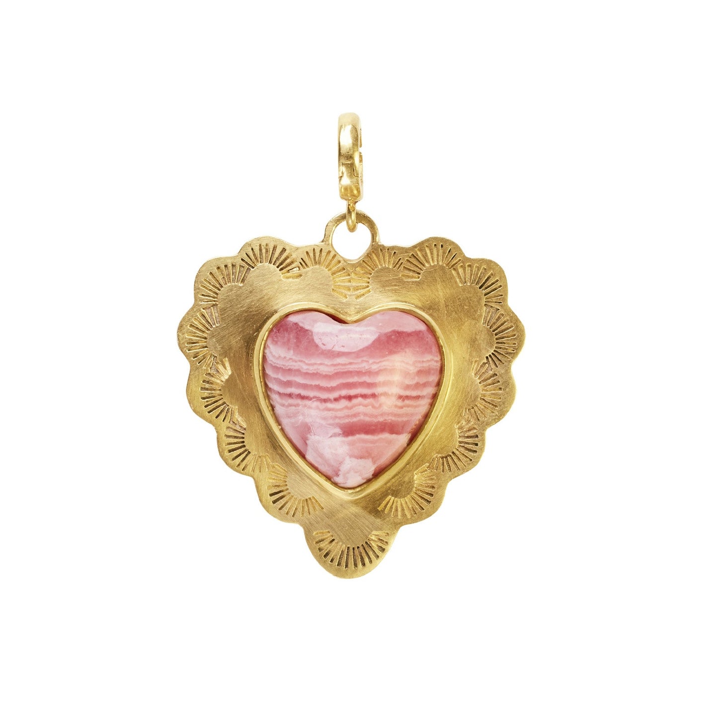 Rhodochrosite Large Heart Charm