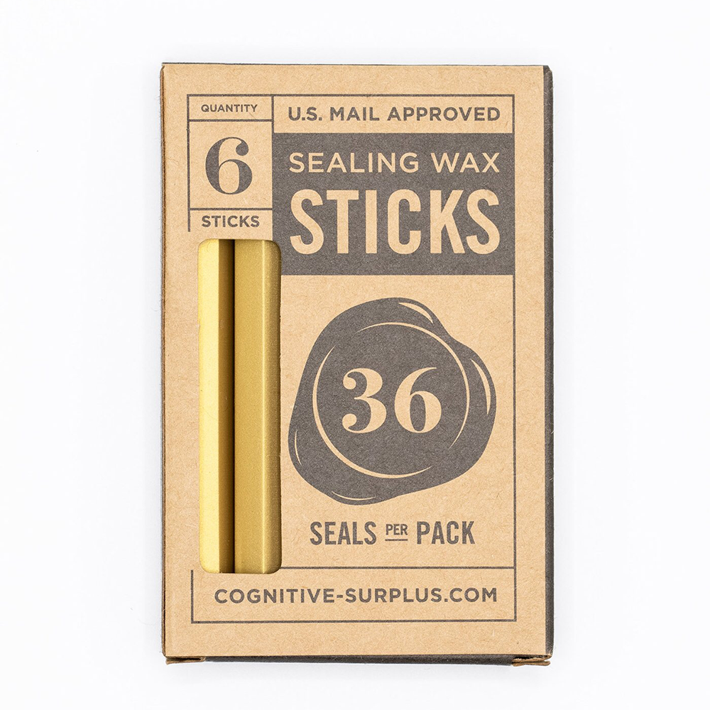 Sealing Wax Sticks- Package of Six Sticks in Gold Shimmer