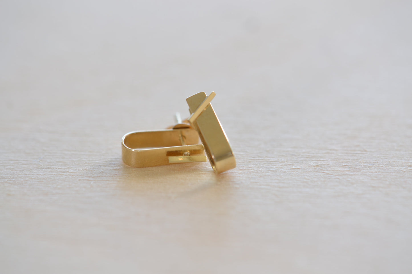 Small Cuff and Bevel Stud Earring