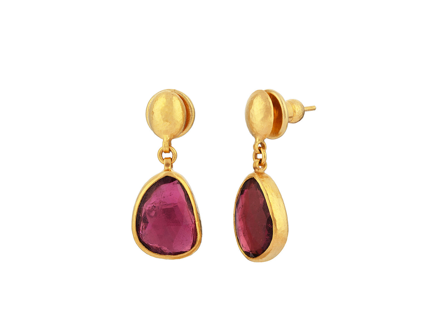 GURHAN Elements Gold Single Drop Earrings, Amorphous Shape, Post Top, Tourmaline