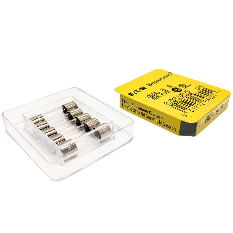 GMA-6-R - FUSE FB 6A 125V 5X20MM GLASS  (5 pcs/pkg)