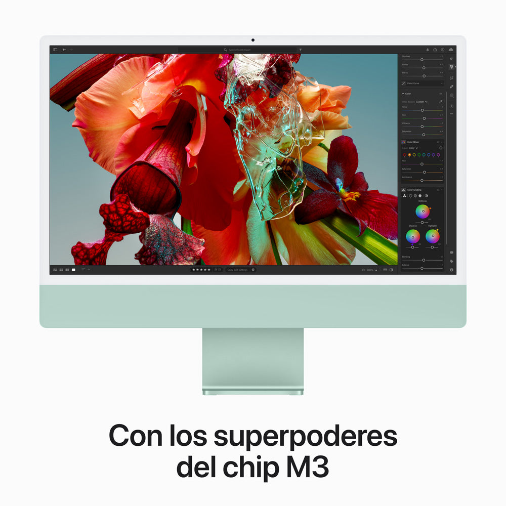 iMac con pantalla Retina 4.5K de 24 pulgadas: Chip M3 de Apple con CPU de 8 núcleos y GPU de 10 núcleos, 256 GB SSD - Verde