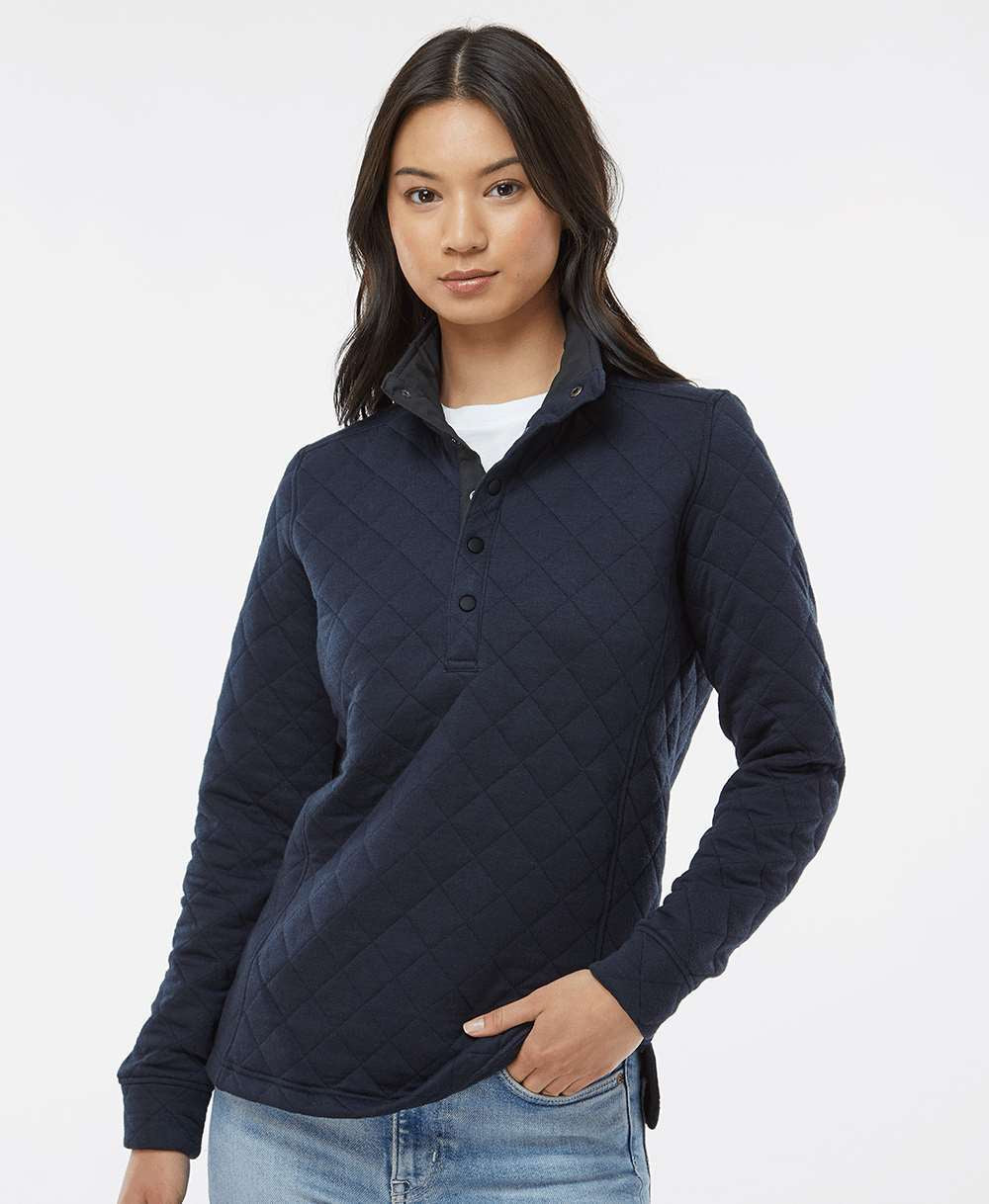 J America Ladies Quilted Snap Pullover