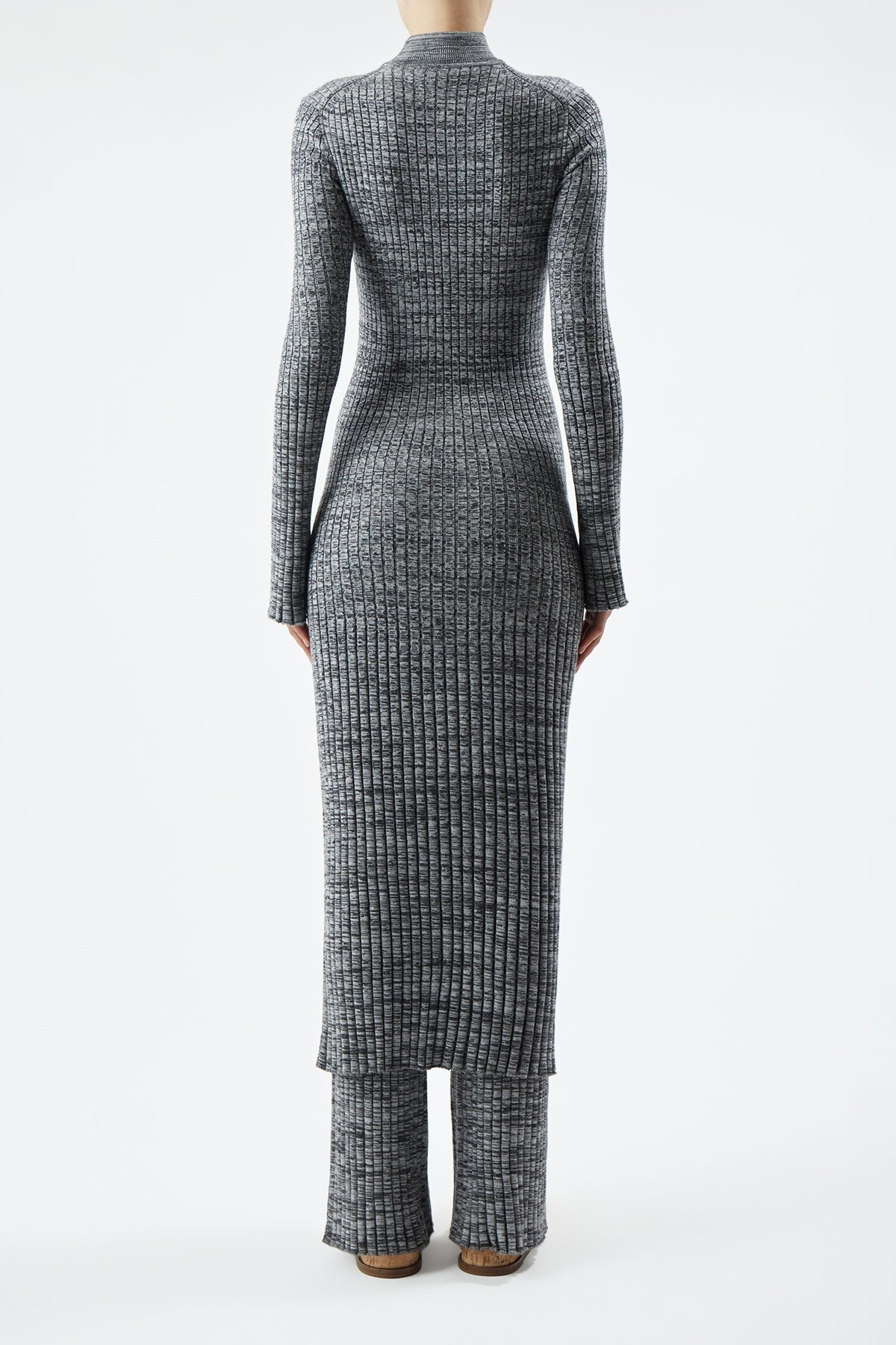 Castor Knit Dress in Charcoal Melange Cashmere