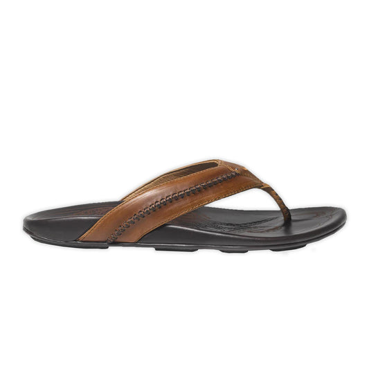 OluKai Men's "Mea Olu" Sandals- Tan/Dark Java