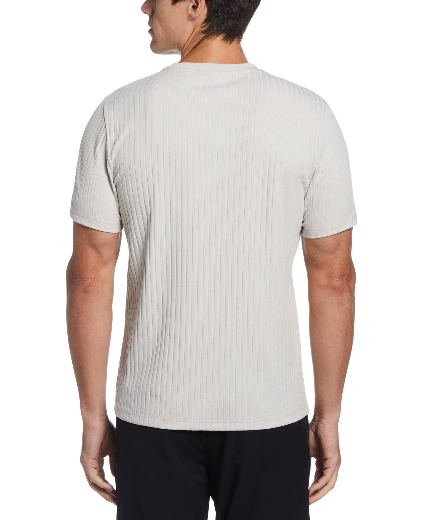 Rib Knit Crew Neck Tee