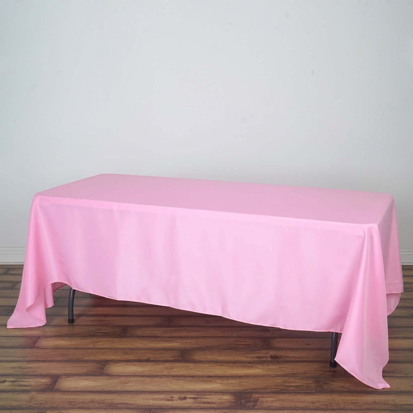 Pink Seamless Polyester Rectangle Tablecloth, Reusable Linen Tablecloth 72"x120"