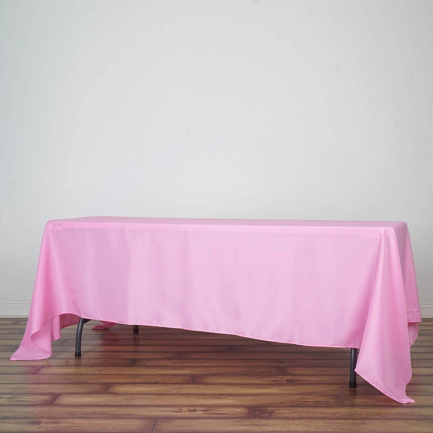 Pink Seamless Polyester Rectangle Tablecloth, Reusable Linen Tablecloth 72"x120"