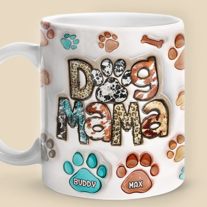 Full Time Dog Mama - Dog Personalized Custom 3D Inflated Effect Printed Mug - Christmas Gift For Pet Owners, Pet Lovers