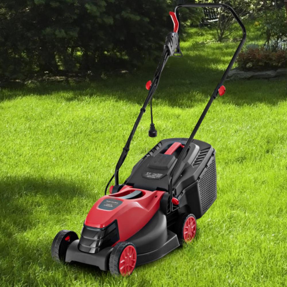 10 AMP 13 Inch Electric Corded Lawn Mower with Collection Box-Black & Green