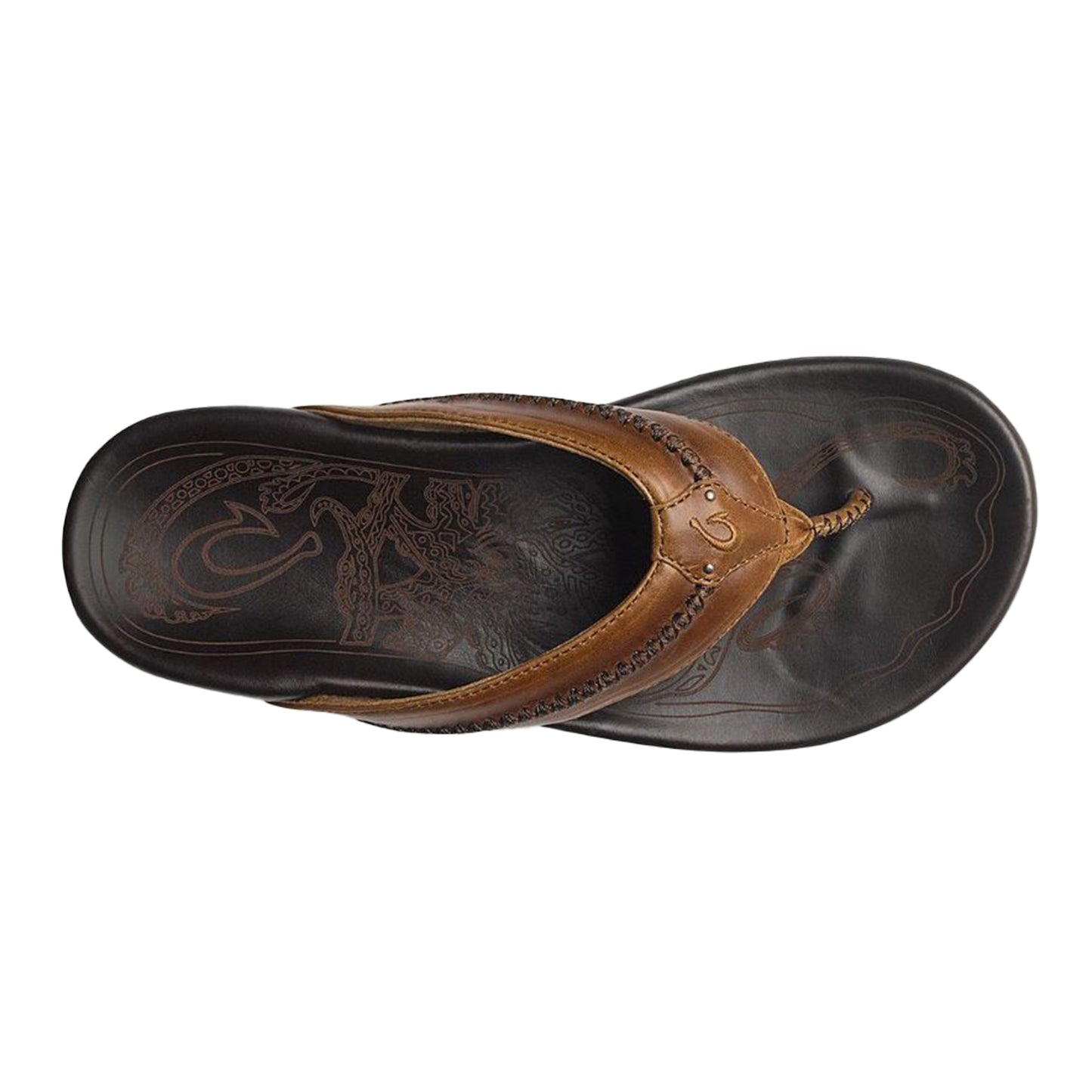 OluKai Men's "Mea Olu" Sandals- Tan/Dark Java