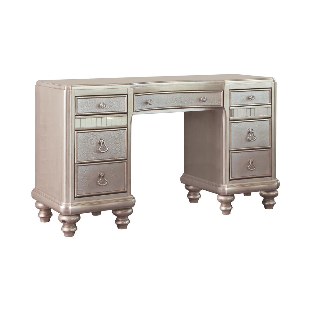 Bling Game 9-Drawer Vanity Desk Metallic Platinum