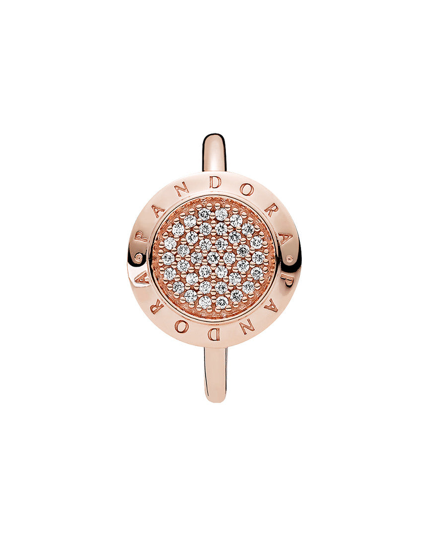 Pandora Rose 14K Rose Gold Plated CZ Signature Ring