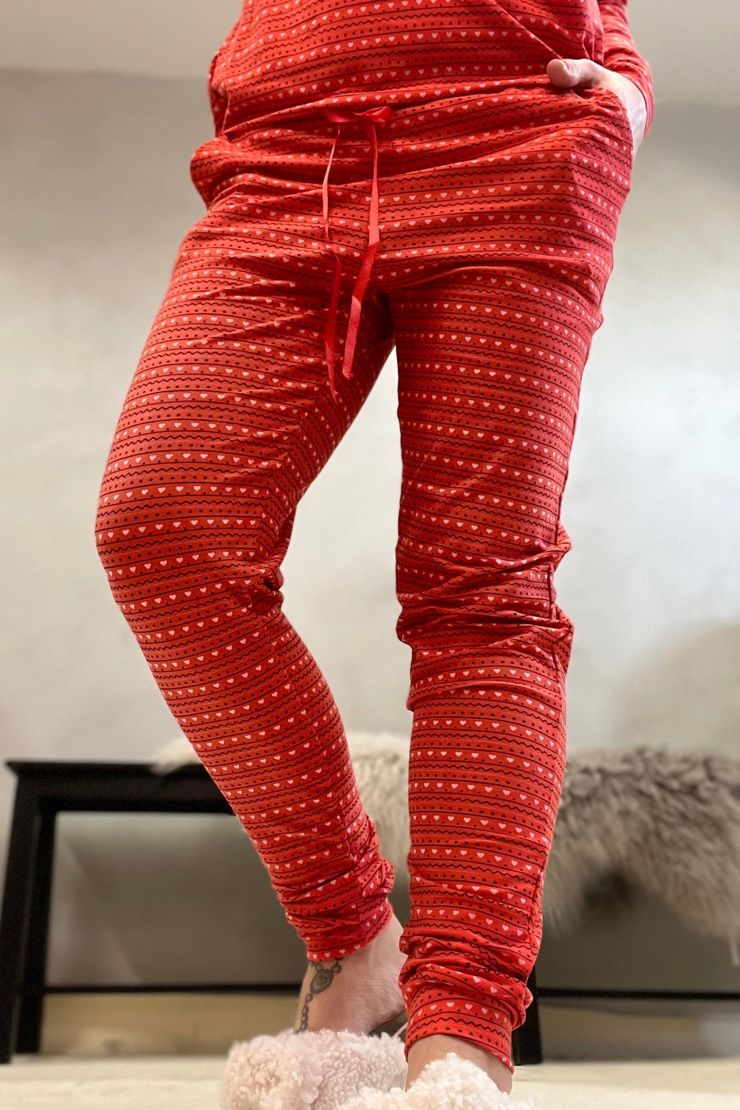 Alma Pants | Striped Hearts Red X-Mas 21 | Bukser fra Liberté