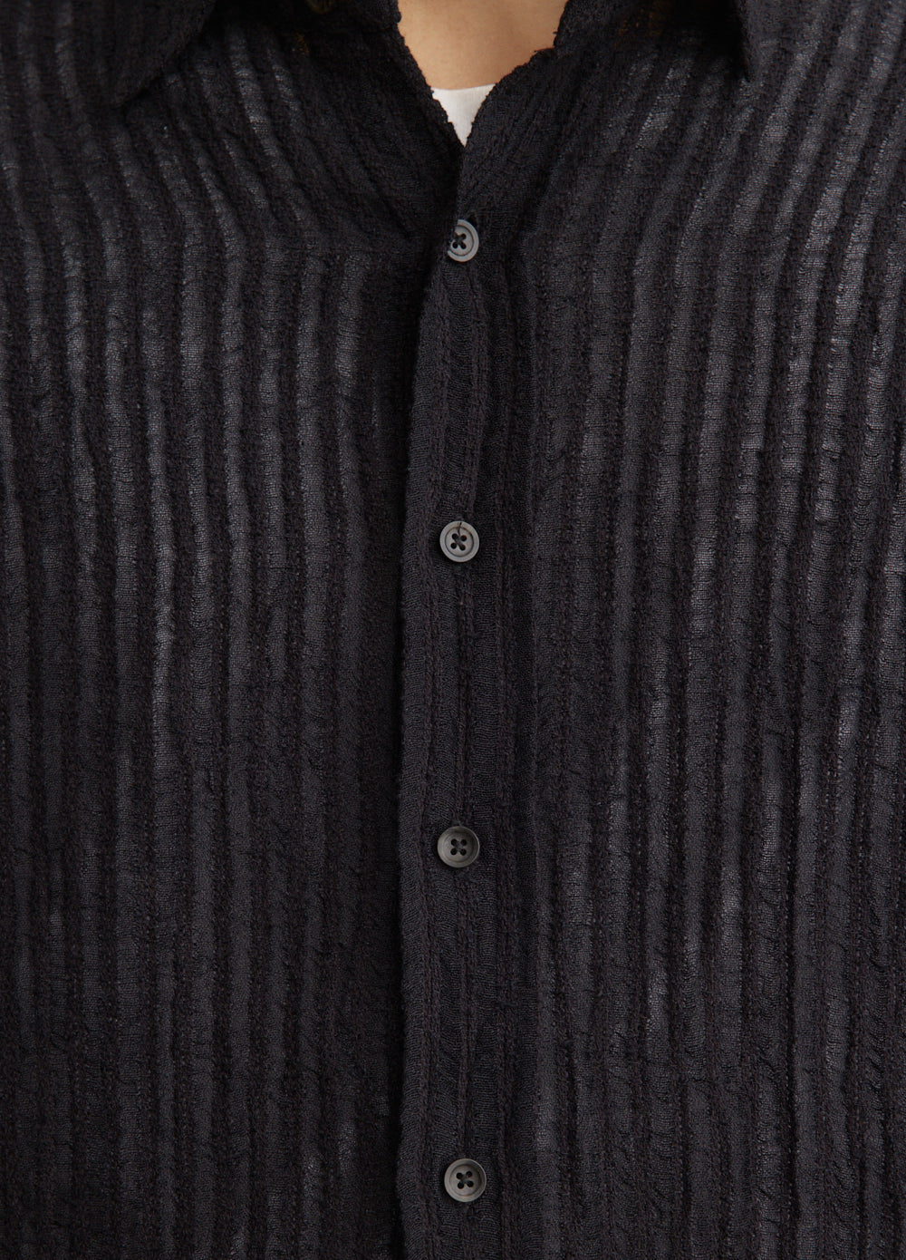 Sheer Stripe Linen Woven Shirt