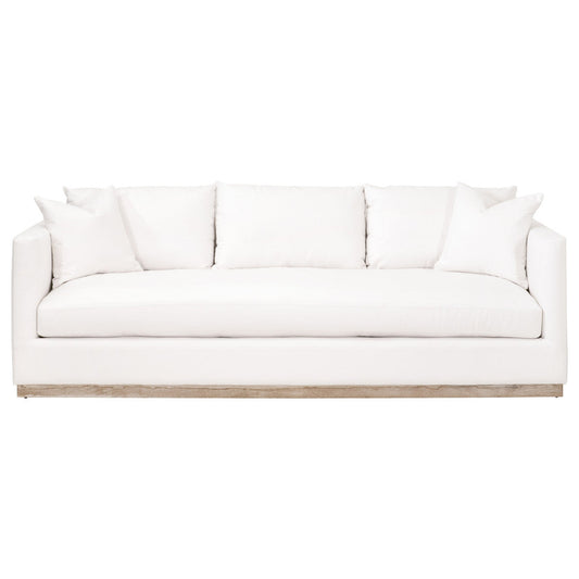 Siena 96" Plinth Base Sofa in Livesmart Machale-Ivory, Natural Gray Oak