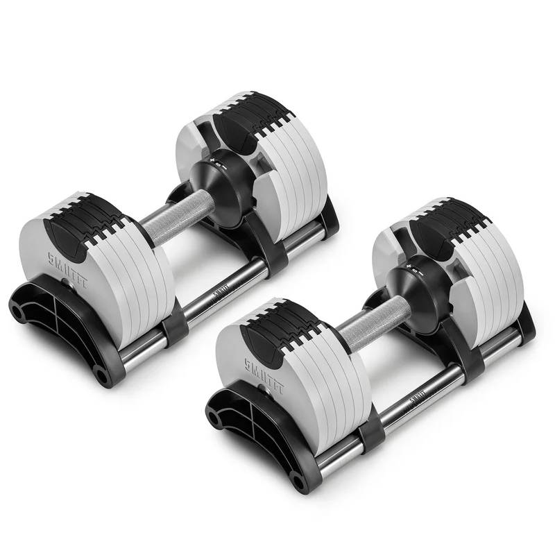 SMRTFT Nüobells - 5-50lb Adjustable Dumbbell Pair - Ash