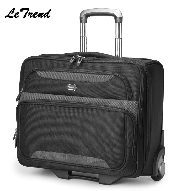 Letrend Business Rolling Luggage Casters Trolley Men Cabin Computer Wheel Suitcases Travel Duffle