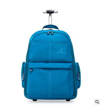 Men Trolley Backpacks Oxford Travel Luggage Backpack Wheels Wheeled Rolling Bag Baggage Women