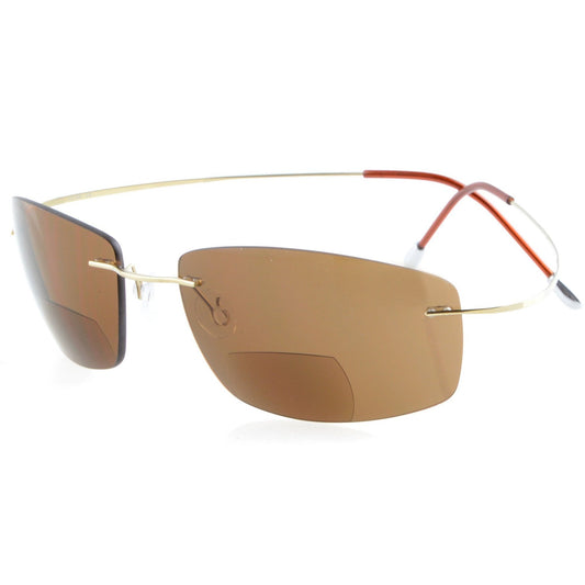 Titanium Rimless Polycarbonate Bifocal Sunglasses PCSG1504