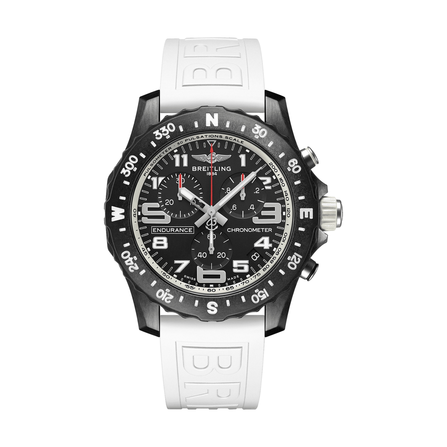 Endurance Pro Breitlight® - Black on White Rubber Strap